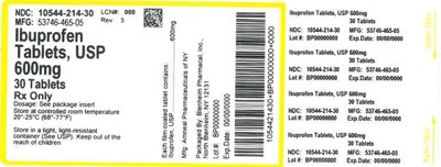 600mg 30ct (Label Ibuprofen Tabs 600mg Bpi(10544 214 30) Amneal(53746 465 05) Rev3)